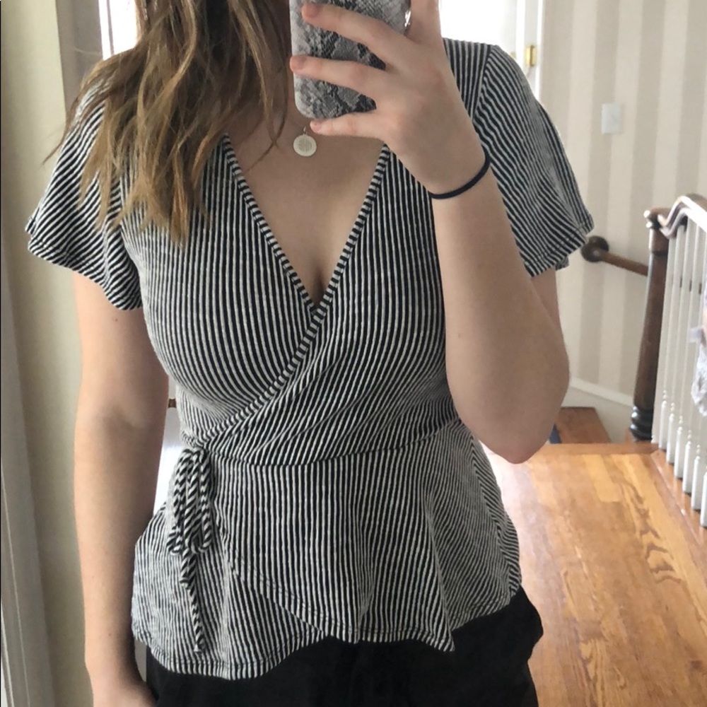 Striped peplum top